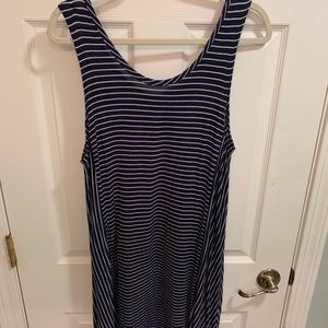 Blue and White Striped Dress